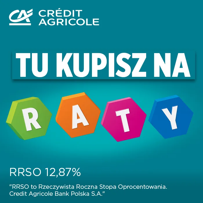 baner reklamowy credit agricole zachecający do zakupu na raty